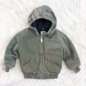 RARE Olive Green Toddler Carhartt Hooded Jacket 2T